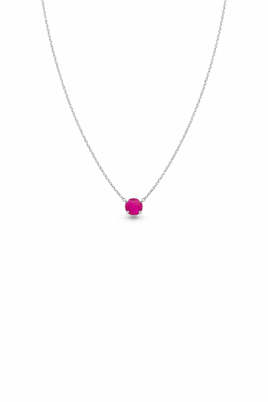 Chelsea 8mm Lab-Grown Pink Sapphire Necklace