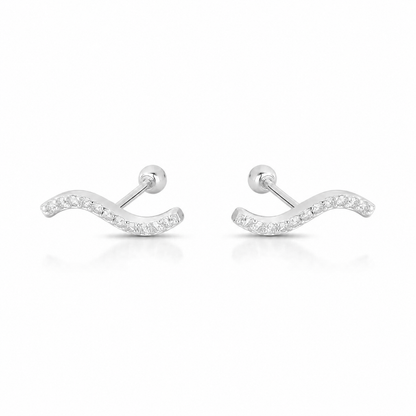 Windsor Wave Ear Climber — Moissanite