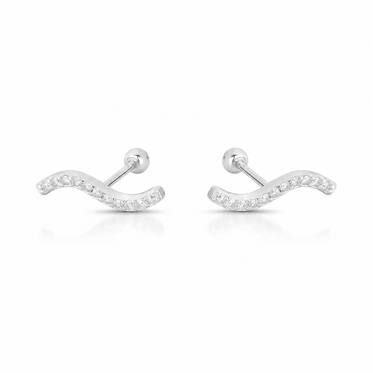 Windsor Wave Ear Climber — Moissanite
