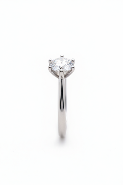 Solitaire 6.5mm Moissanite Ring