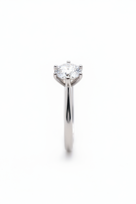 Solitaire 6.5mm Moissanite Ring