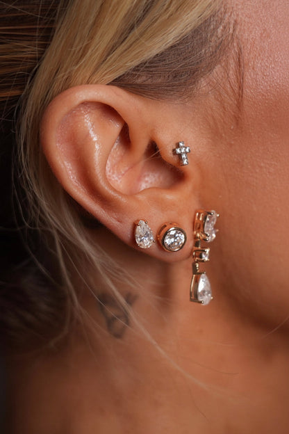 Kensington Pear Moissanite Studs