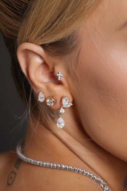 Kensington Pear Moissanite Studs