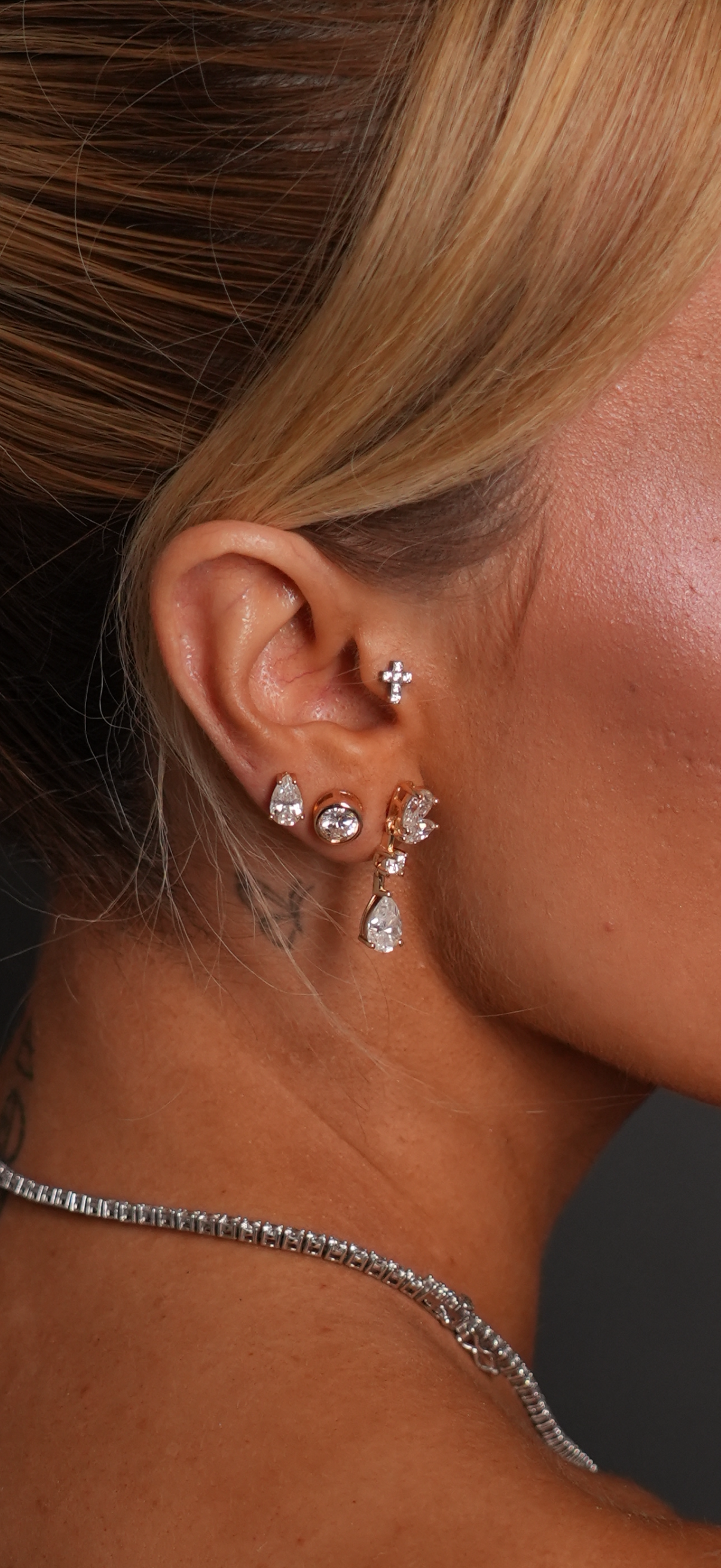 Kensington Pear Moissanite Studs