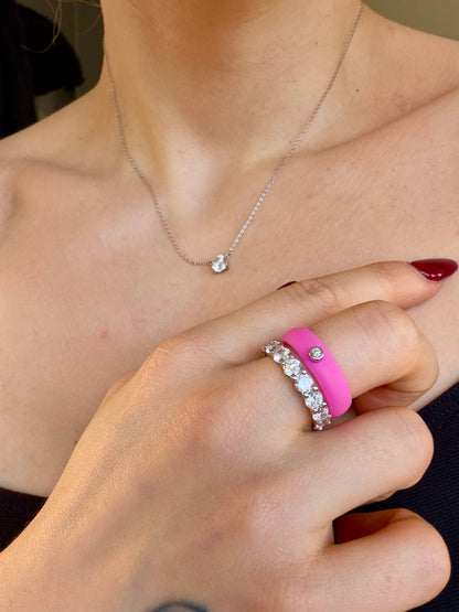 Active Pink Moissanite Ring