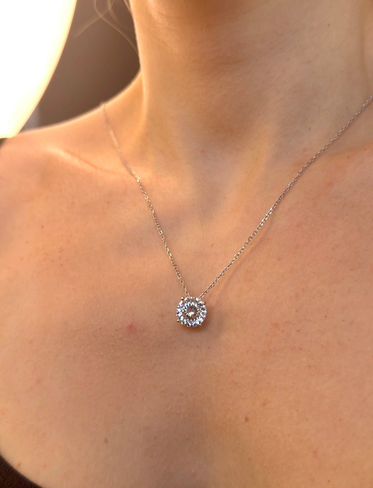 Majesty 10mm Moissanite Solitaire Necklace