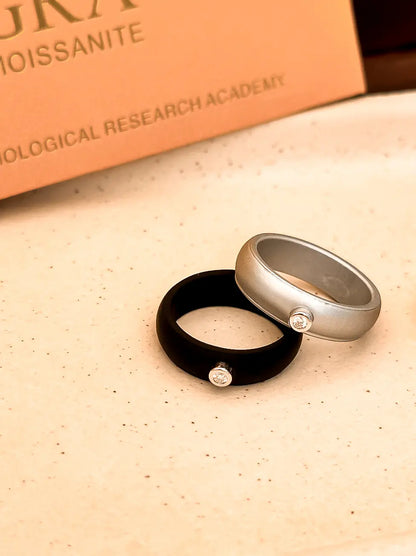 Active Black Moissanite Ring