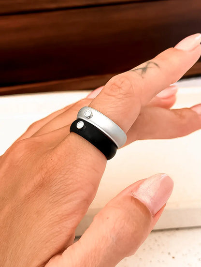 Active Black Moissanite Ring