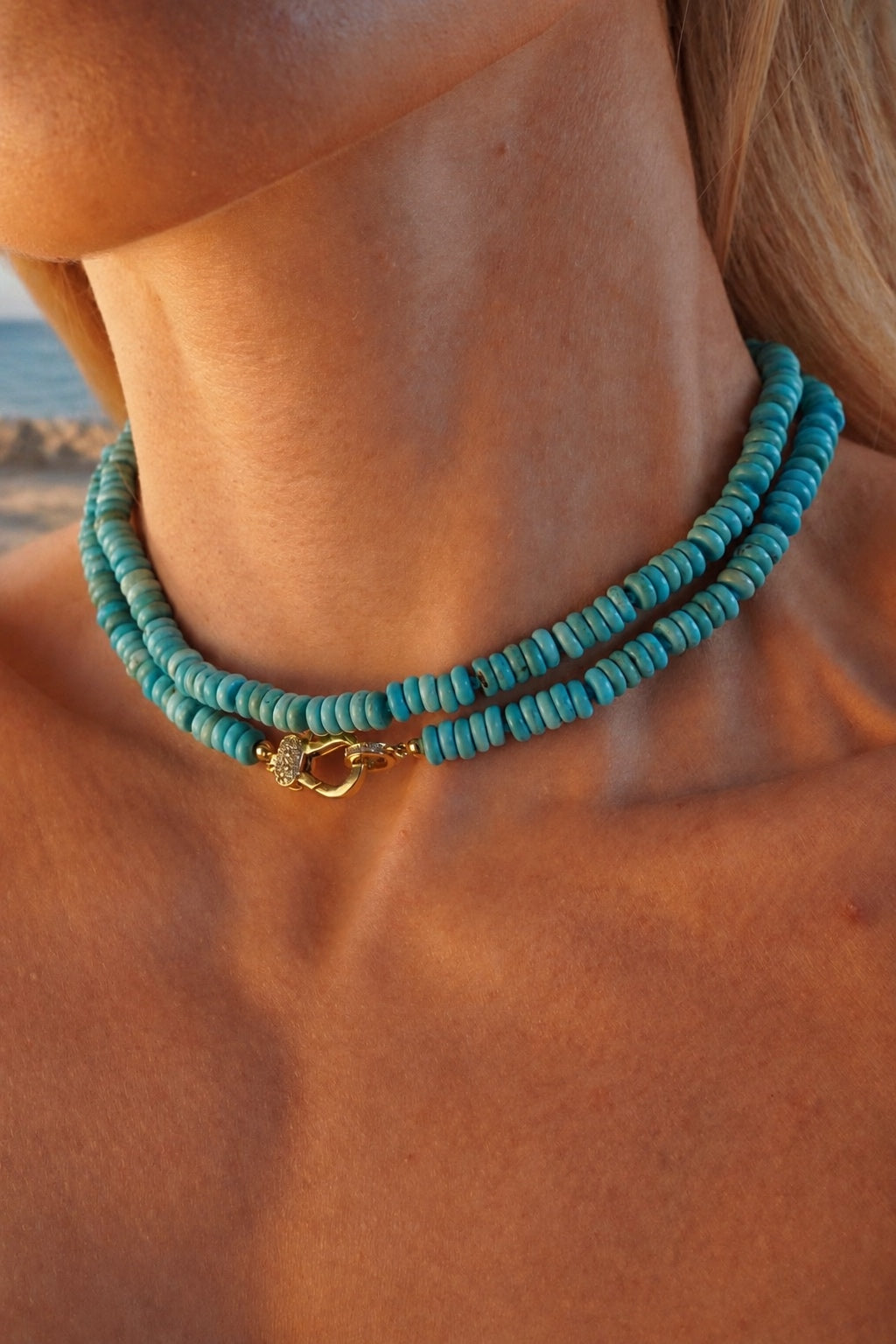 Positano Natural Turquoise Multiway Necklace | 18k Gold Vermeil