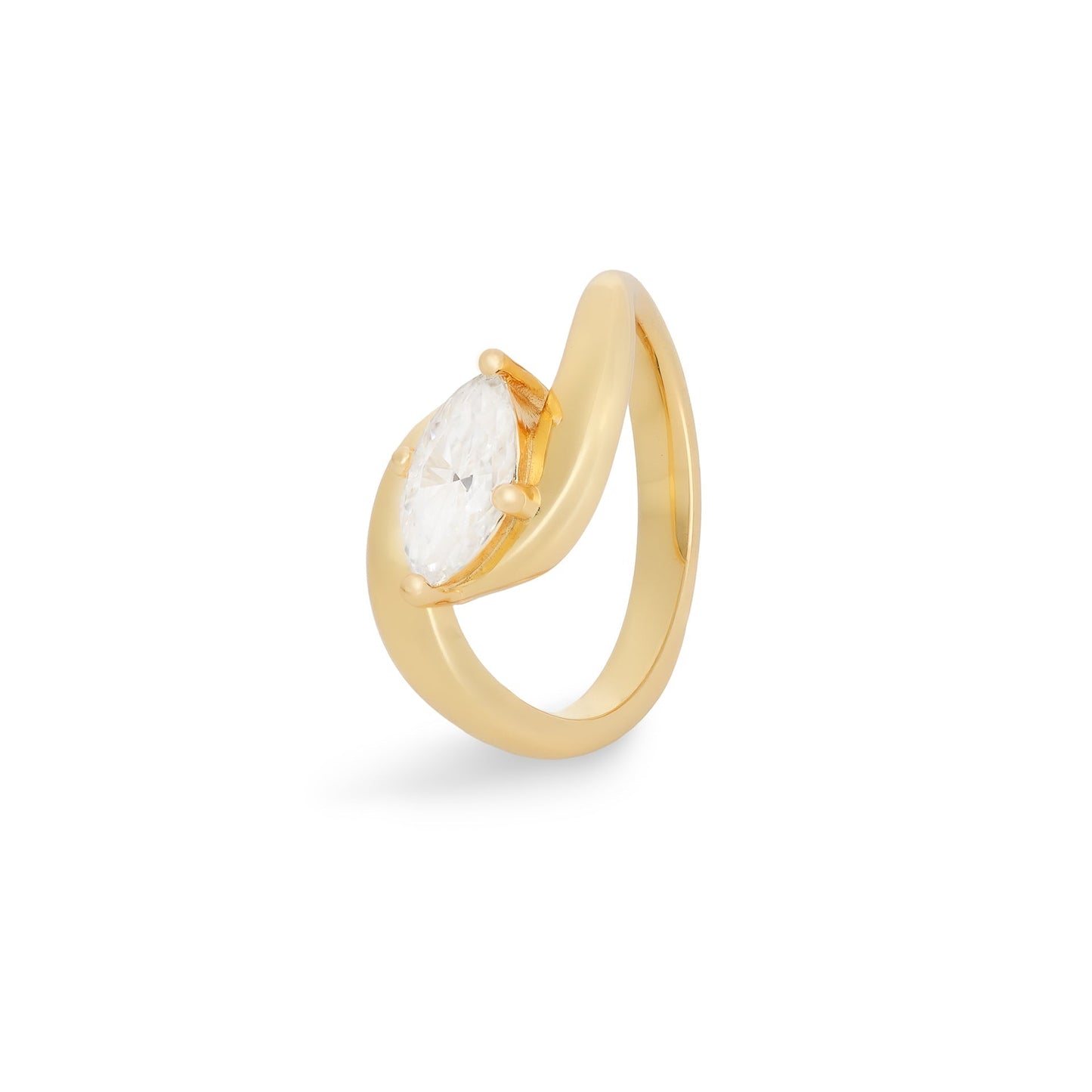 Kensington Marquise Moissanite Ring | 18k Gold Vermeil