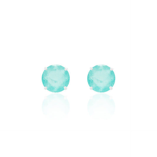Chelsea 8mm Natural Colombian Emerald Studs