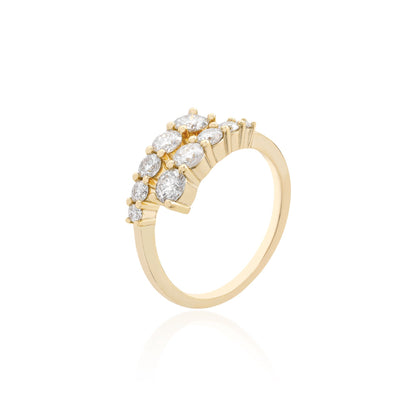 Windsor Cascade Moissanite Ring | 18k Gold Vermeil